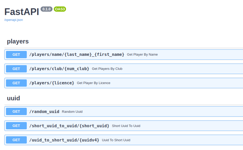 FastAPI FFTT - Backend avec FastAPI