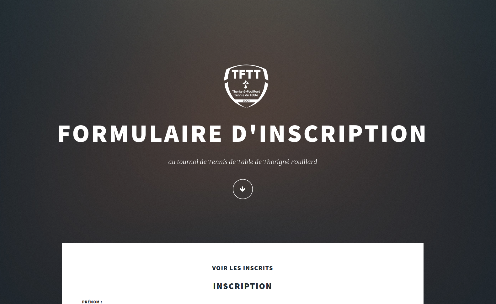 Site d'inscription en ligne